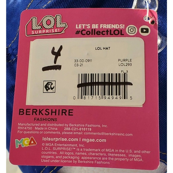 LOL Surprise Girls Hat Blue Hook and Loop Adjustable New With Tags - Picture 7 of 10